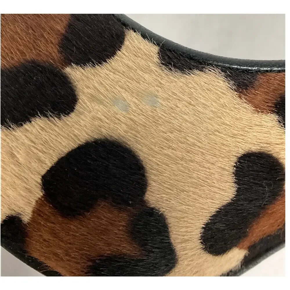 STUART WEITZMAN Stiletto Pump Pipespy Peep Toe Leopard Calf Hair BRAND NEW sz 7